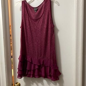 ❤️ 3 for $10 Fluent Life Sz XL Burgundy print Dress/Top
